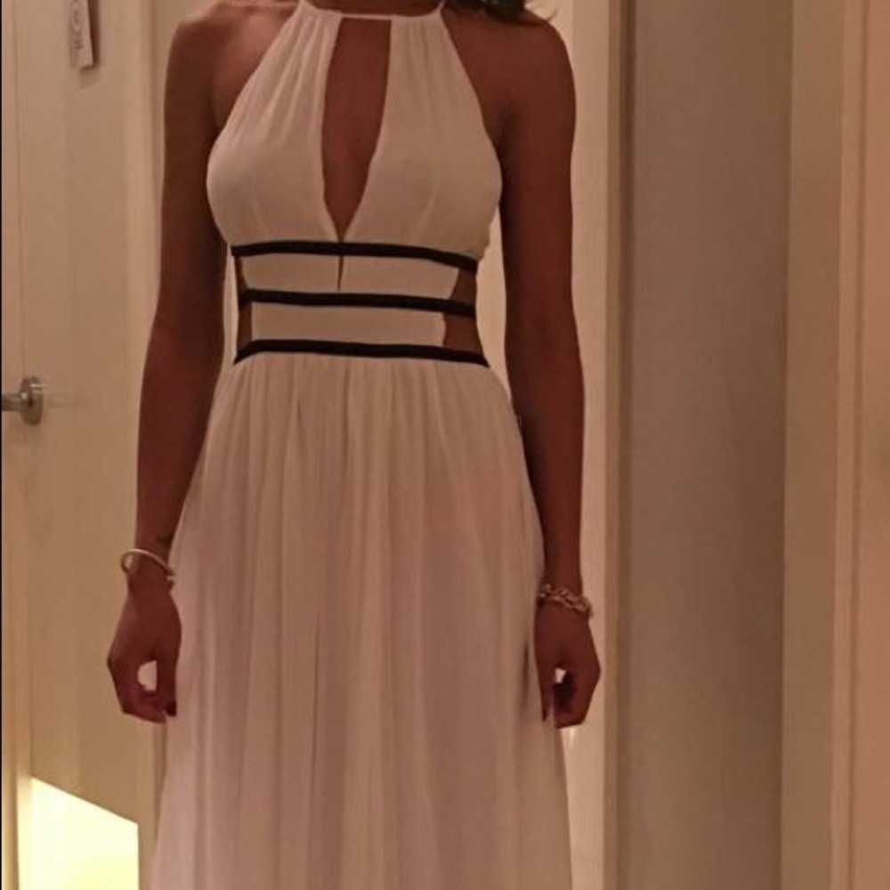 White and black prom or wedding dress